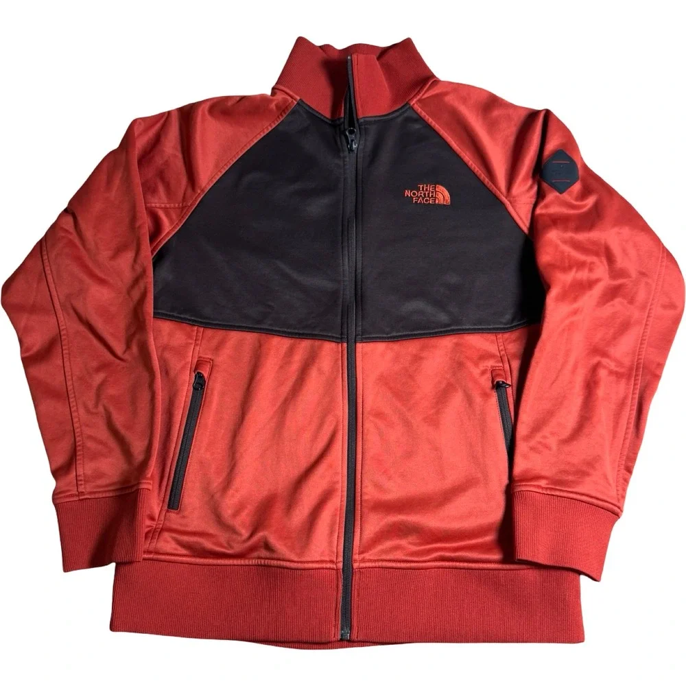 The North Face Full Zip Track Jacket Mens Medium Orange Brown NF0A3LFH Block
